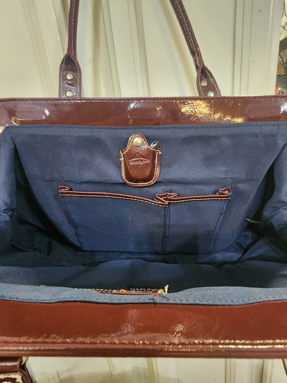 Franco Sarto Patent Leather Satchel in Deep Burgundy - Picture 11 of 14